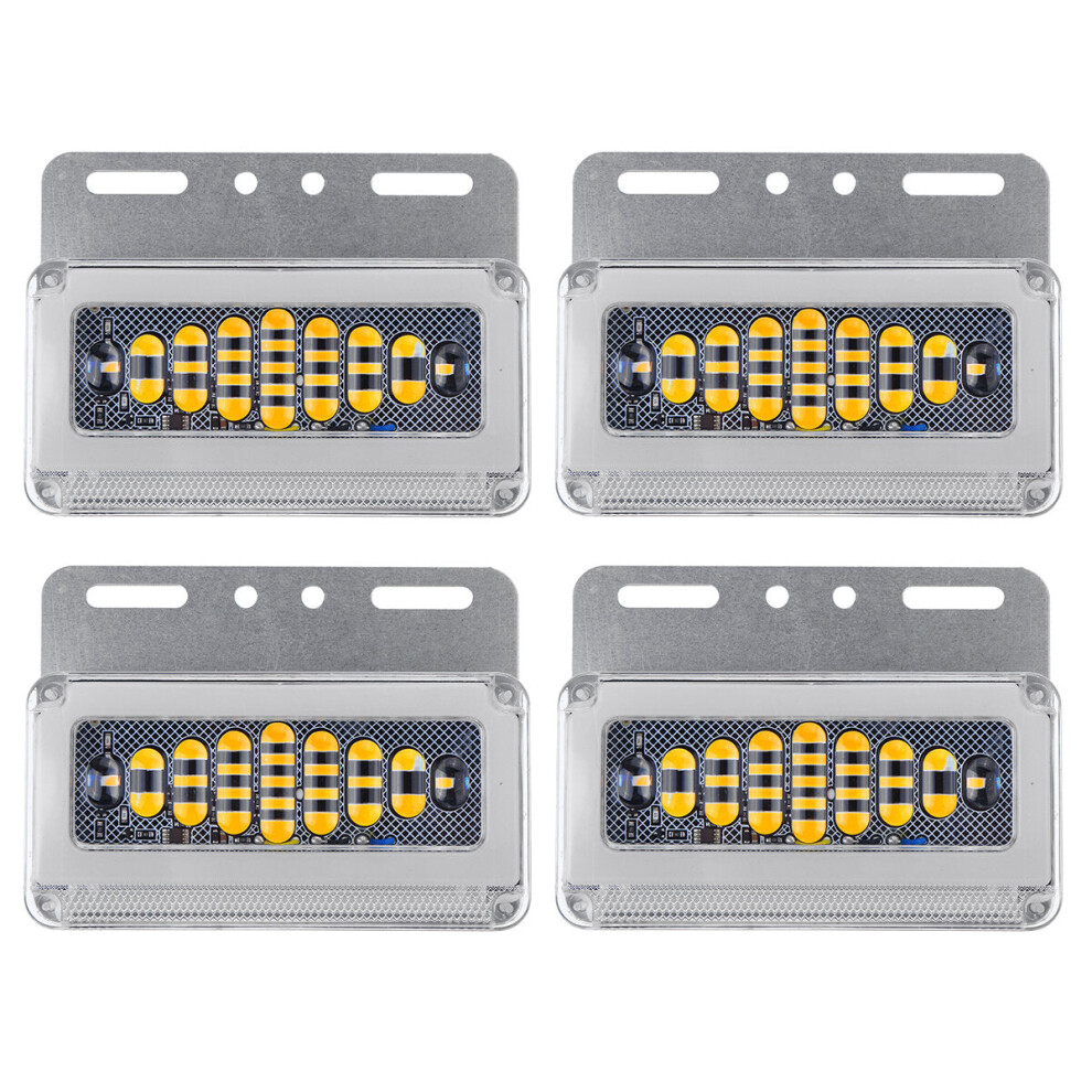 () 4Pcs 24V Flowing Led Side Marker Signal Indicator For Truck Trailers White/Light 4250937580465