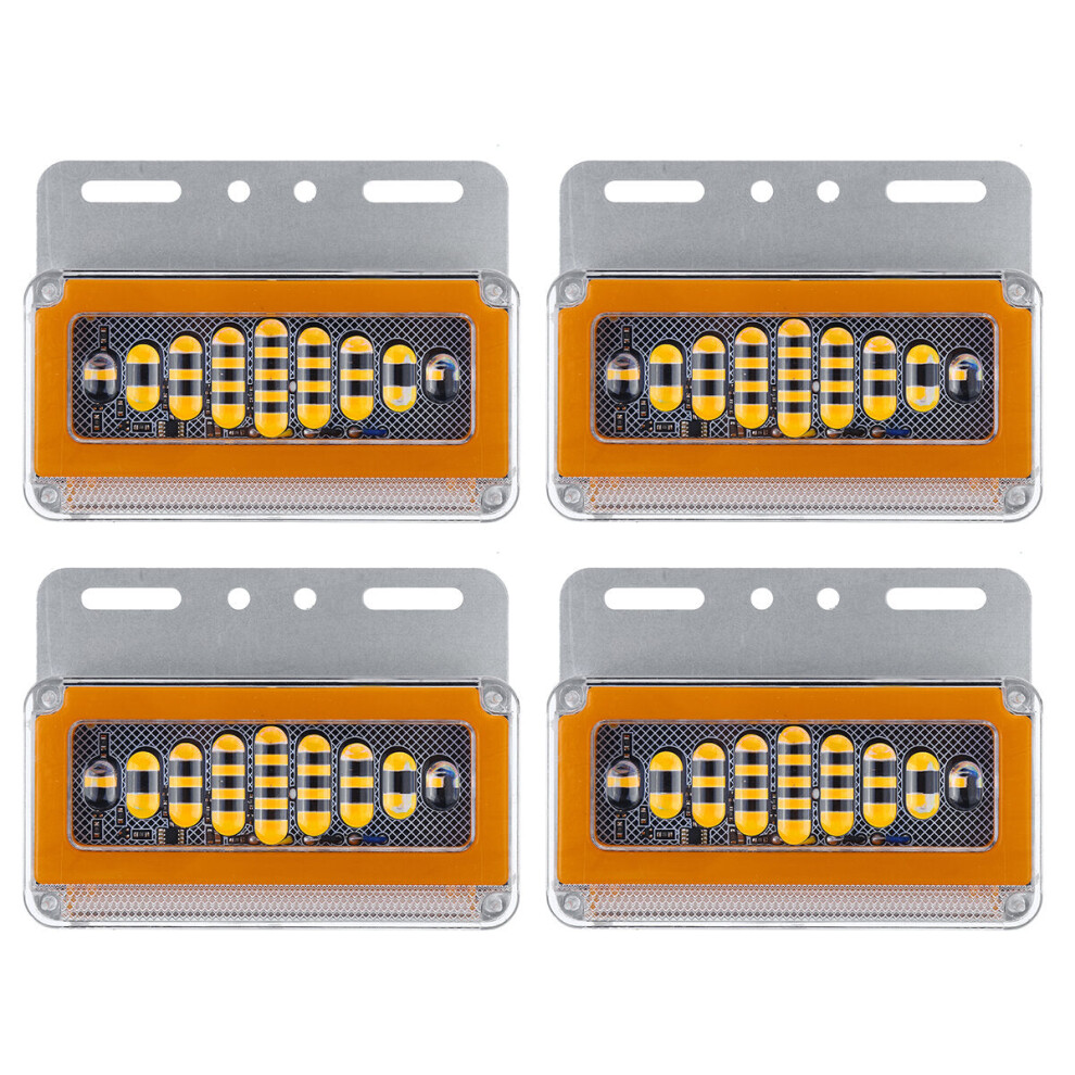 () 4Pcs 24V Flowing Led Side Marker Signal Indicator For Truck Trailers Yellow/Light 4250937580472