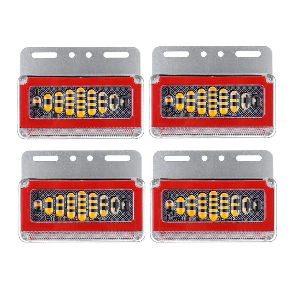 () 4Pcs 24V Flowing Led Side Marker Signal Indicator For Truck Trailers Red/Light 4250937580458