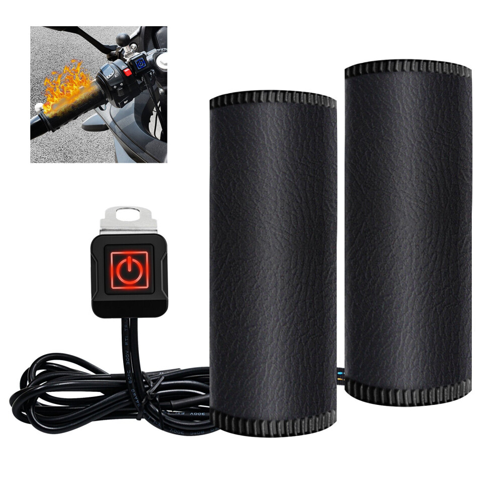 12V Electric Heated Handlebar Grip Cover Waterproof Hand Warmer Winter Motorbike Motorcycle 8727971669624