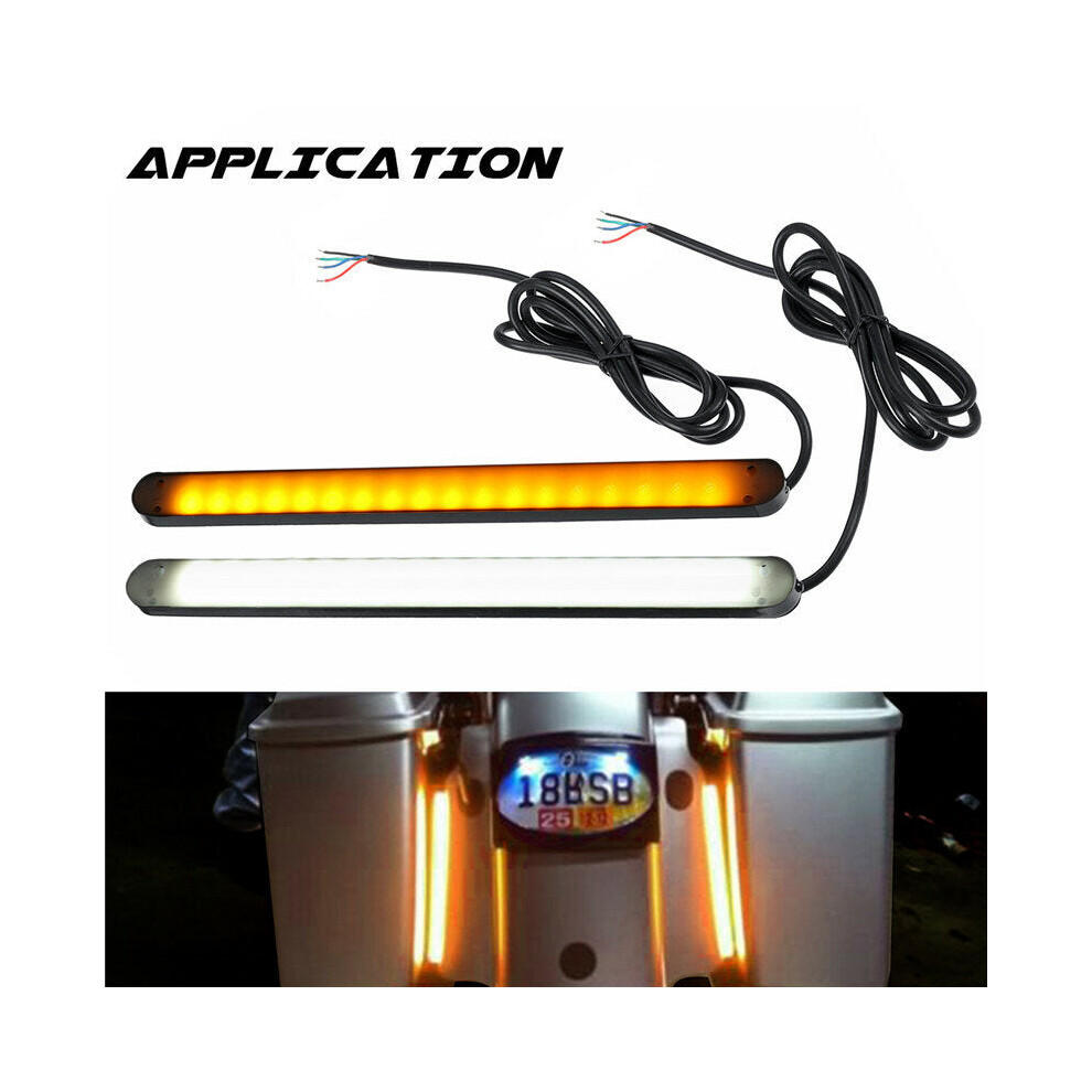 2PCS Car Motorcycle 36LED Turn Signal Flowing LED Strip Light White&Yellow 12V-image-OPC-PJFDMHX-NEW
