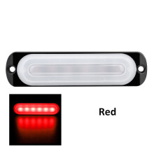 (Red) 12V-24V 18W 6 LED Strobe Side Light Guide Lamp For Truck Car RV Boat