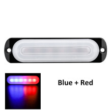 (Blue+Red) 12V-24V 18W 6 LED Strobe Side Light Guide Lamp For Truck Car RV Boat