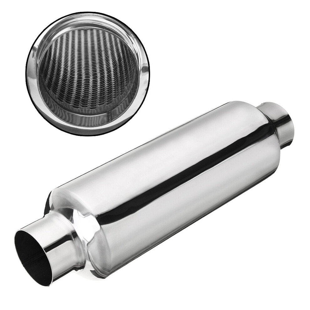 2.25" Inlet/Outlet Stainless Steel Universal Exhaust Turbine Muffler Resonator 4250937604802