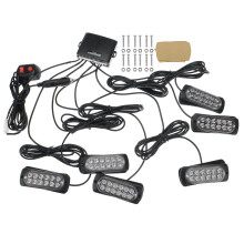 (6pcs) 12V/24V 4/6 12 LED Flashing Light Strobe Lamp Truck Recover Amber Beacon & Control Waterproof