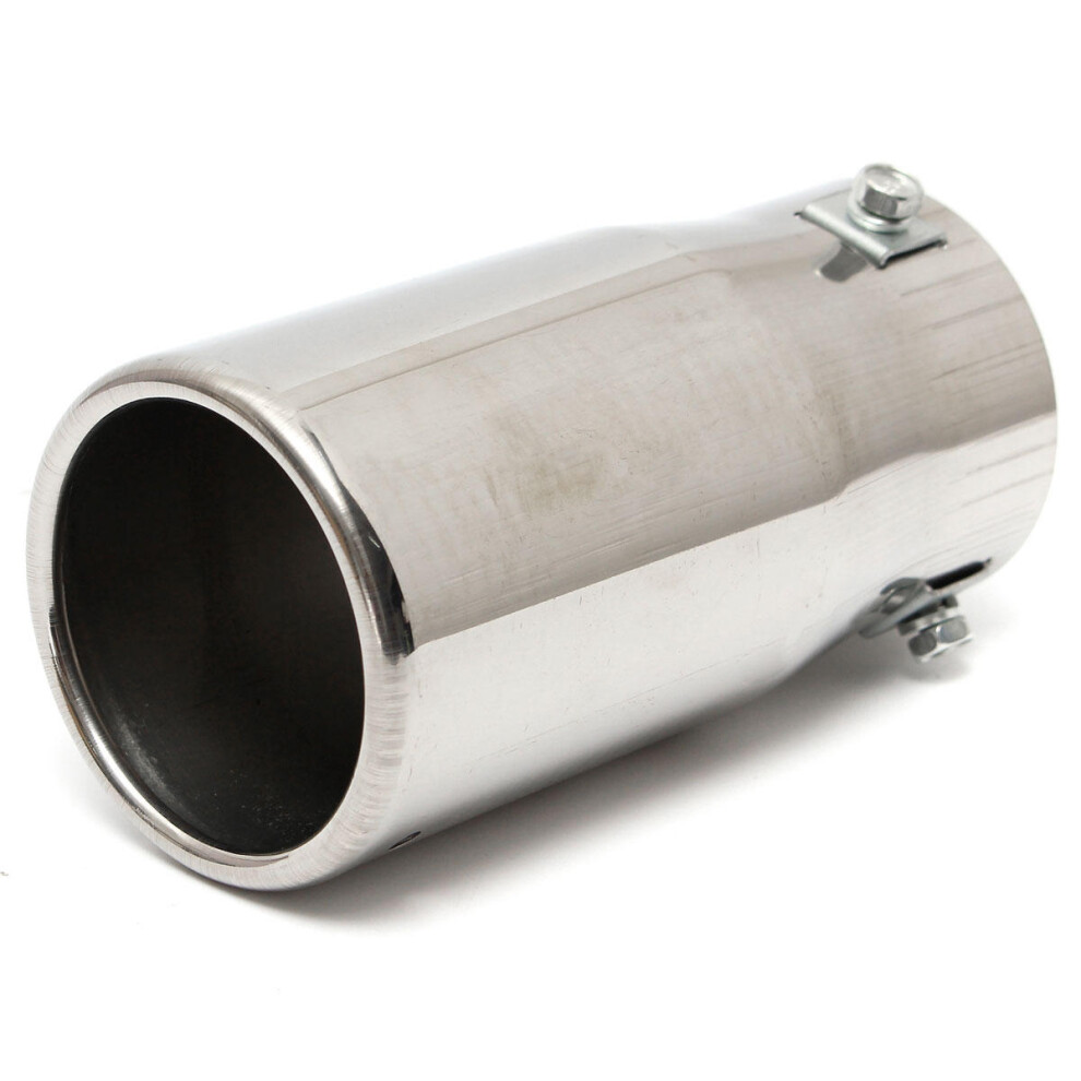 (Flat) Universal Stainless Steel Car Auto Exhaust Tailpipe Tip Diesel Trim Muffler 9078193207767