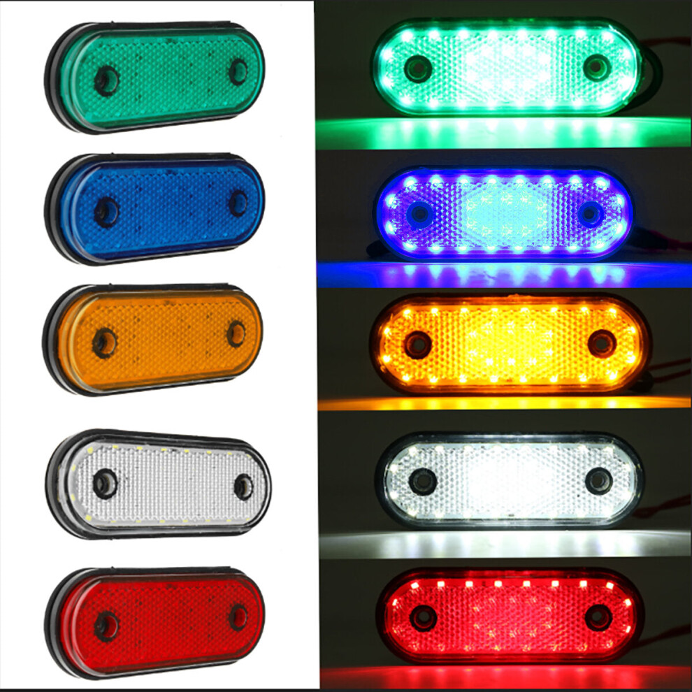 () 24V 30Leds Oval Clearance Side Marker Position Lamp For Truck Trailer Rv Green/Light 8727971807750