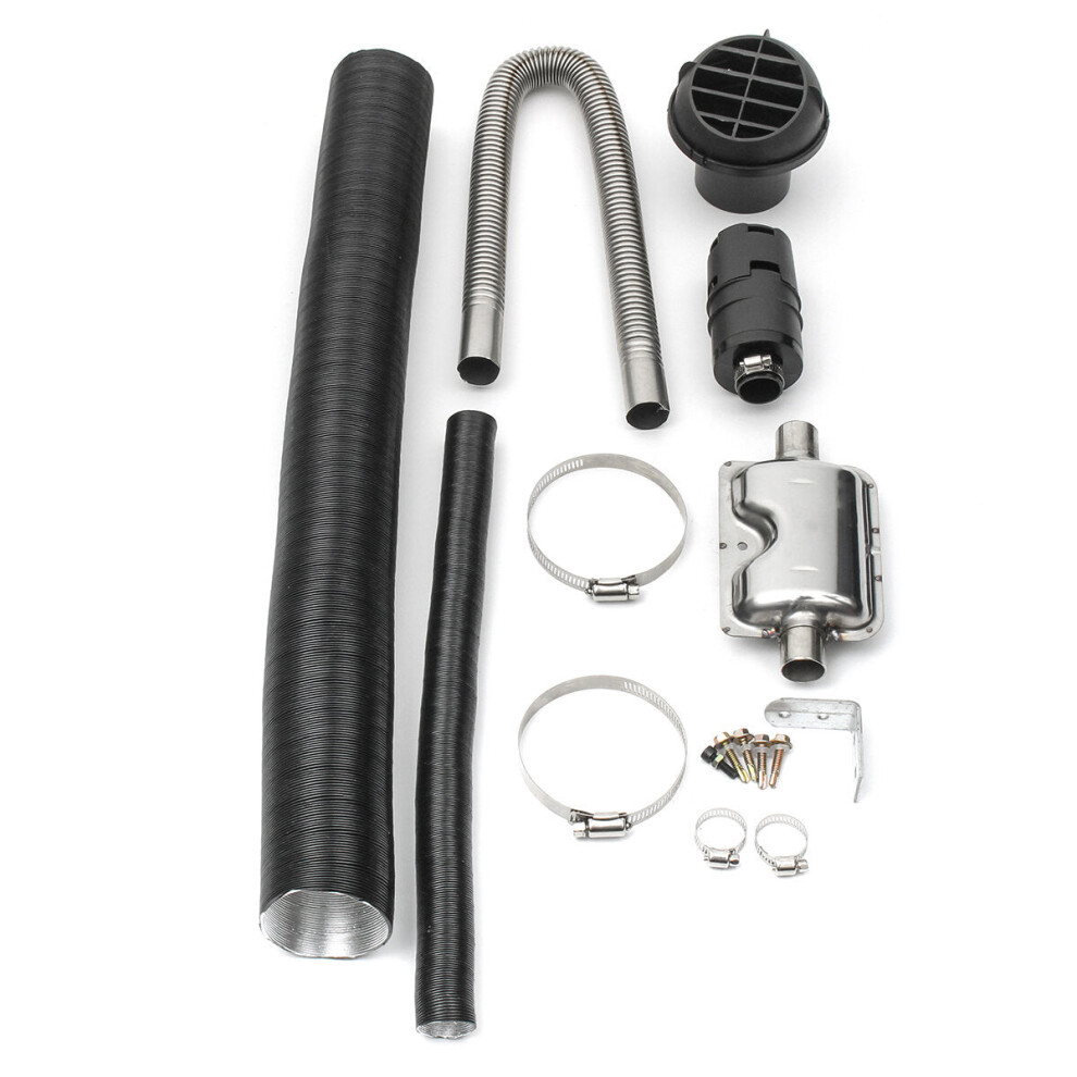 24Mm Exhaust Silencer +25Mm Filter+ Exhaust & Intake Pipe For Air Diesel Heater Silver 9495687535685