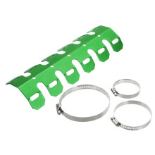 (Green) Motorcycle Exhaust Heat Shield Guard Cover For Harley/Honda/Yamaha/Kawasaki/BMW/Harley