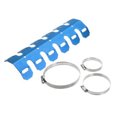 (Blue) Motorcycle Exhaust Heat Shield Guard Cover For Harley/Honda/Yamaha/Kawasaki/BMW/Harley