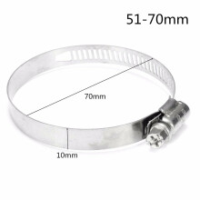 (51-70mm) Multi-purpose Pipe Clamps Hose Clips Stainless Steel For Motorcycle Exhaust Pipe Faucet