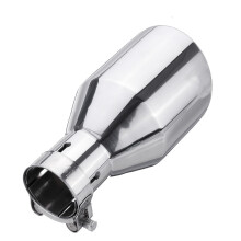 (Silver) 54-102mm Rear Exhaust Muffler Pipe Tail Muffler Tip Stainless Steel Round Car Universal