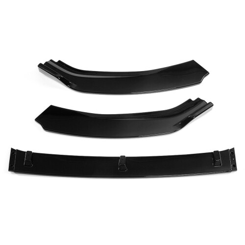 Glossy Black Front Bumper Lip Spoiler Trim 3PCS 1