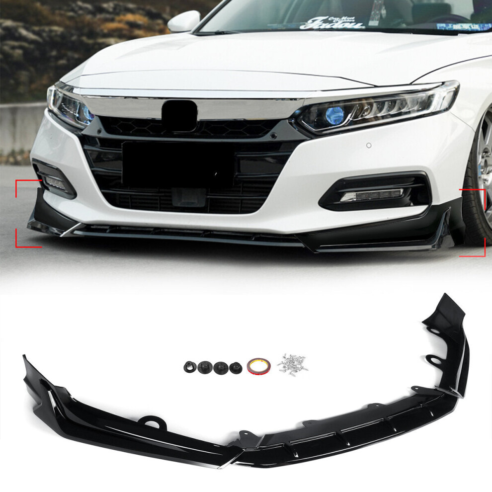 Front Bumper Lip Splitter Kit Car Spoiler Gloss Black 9078193208252