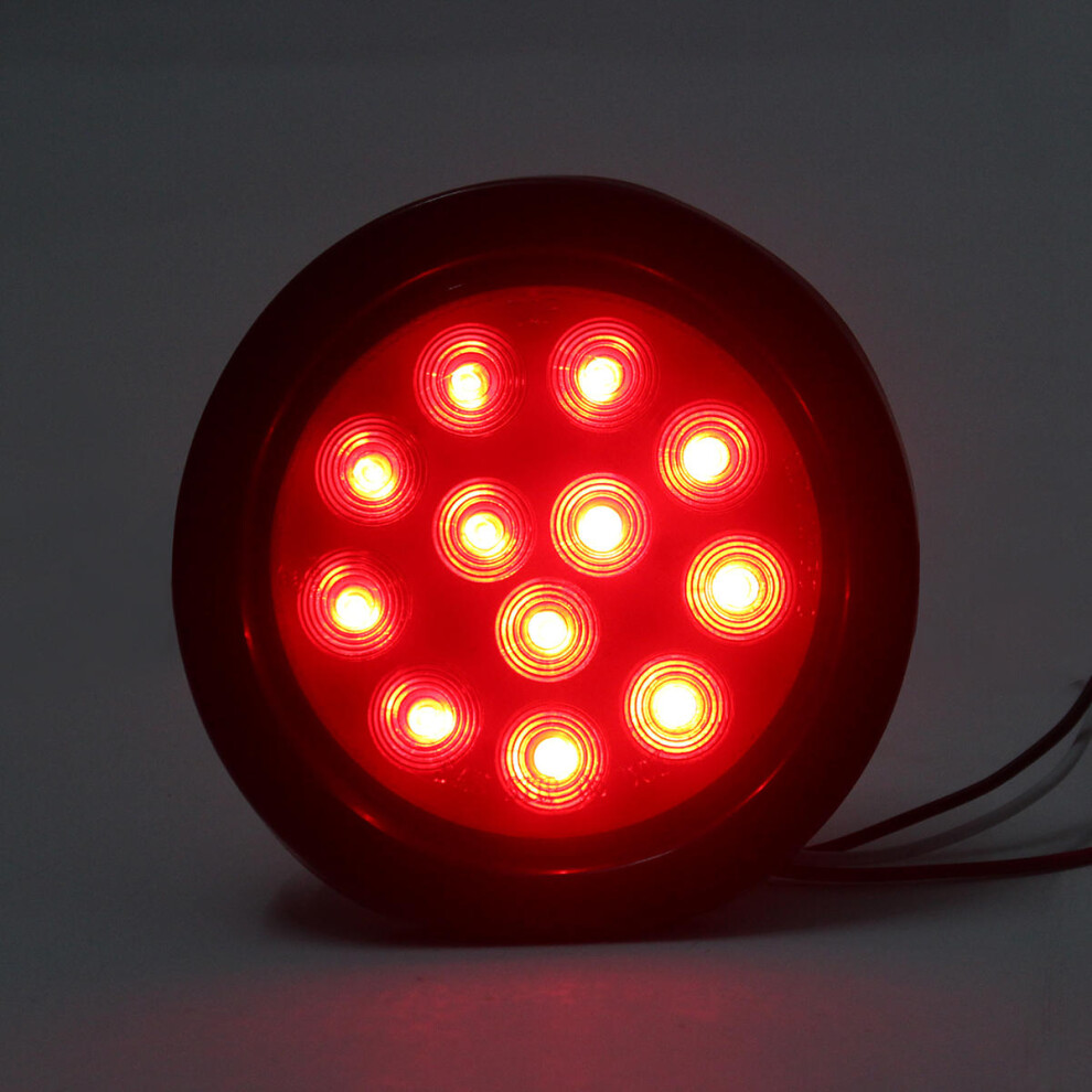 () 4Inch 12V 12Led Car Tail Reversing Indicator Signal Lamp For Truck Trailer Red/Light 3592643618027