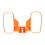 (Orange) Pair Universal Motorcycle Mirrors UTV Handle Bar Side Rear View Mirrors Shockproof 10