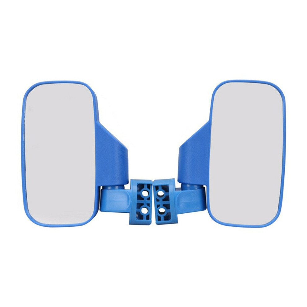 (Blue) Pair Universal Motorcycle Mirrors Utv Handle Bar Side Rear View Mirrors Shockproof Blue 8727971661048