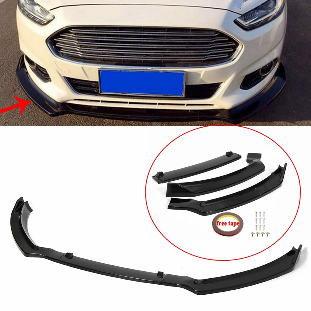 Gloss Front Bumper Lip Body Kit Car Spoiler Black 9078193208177