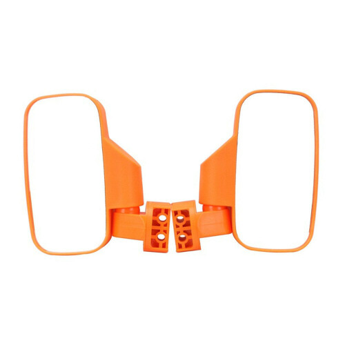 (Orange) Pair Universal Motorcycle Mirrors UTV Handle Bar Side Rear View Mirrors Shockproof