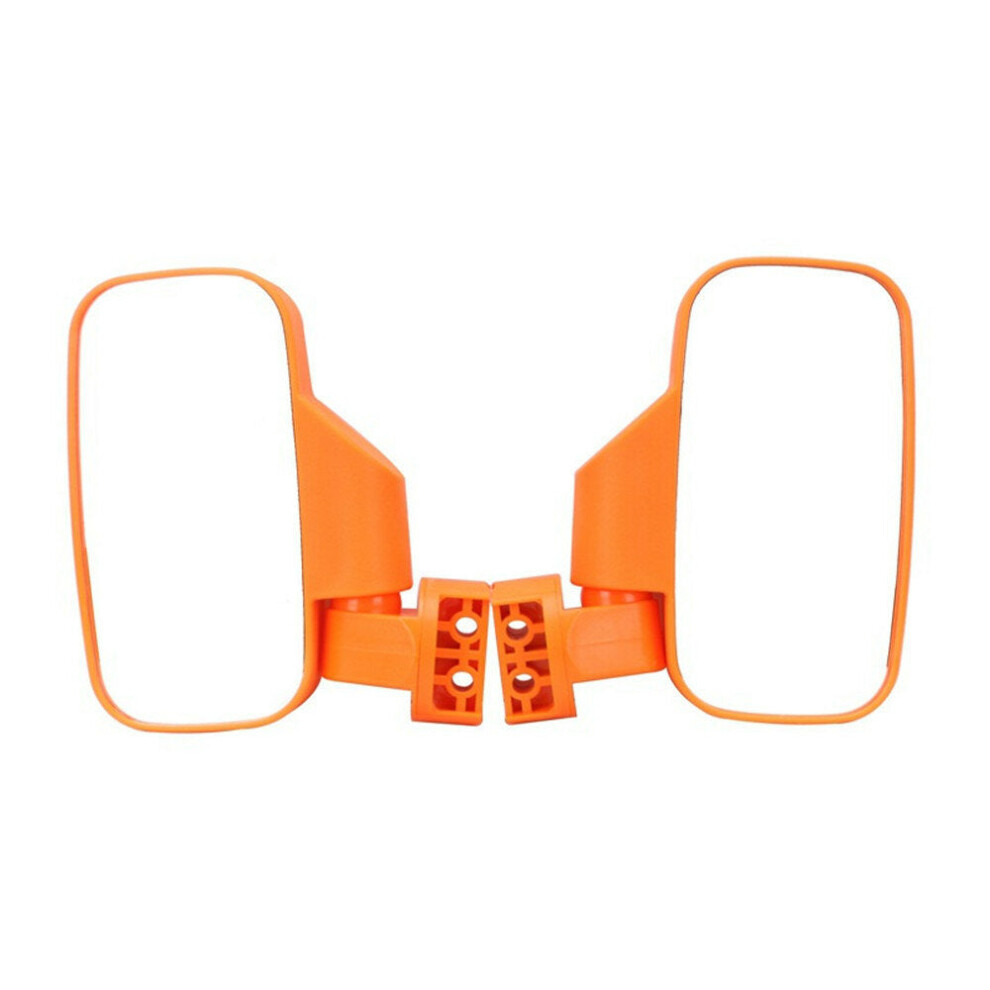 (Orange) Pair Universal Motorcycle Mirrors Utv Handle Bar Side Rear View Mirrors Shockproof Orange 8727971661079
