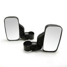 (Black) Pair Universal Motorcycle Mirrors UTV Handle Bar Side Rear View Mirrors Shockproof