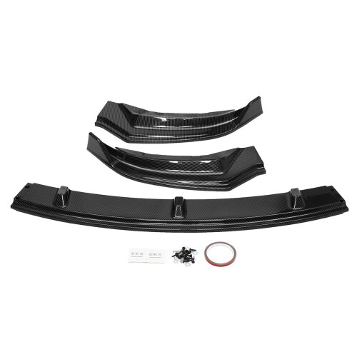 Carbon Black Front Bumper Lip Body Protector Kit Spoiler 1