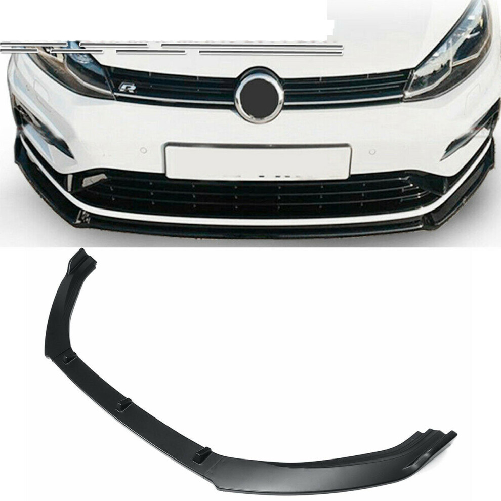3Pcs Front Bumper Chin Lip Body Kit Spoiler Splitter Trim Matte Black 9078193209150