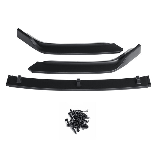 3Pcs Matte Black Front Bumper Lip Body Kit Spoiler 1