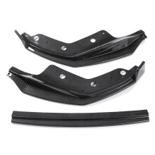 Carbon Fiber Look Front Bumper Lip Spoiler Splitter Cover Trim Body Kit 3PCS