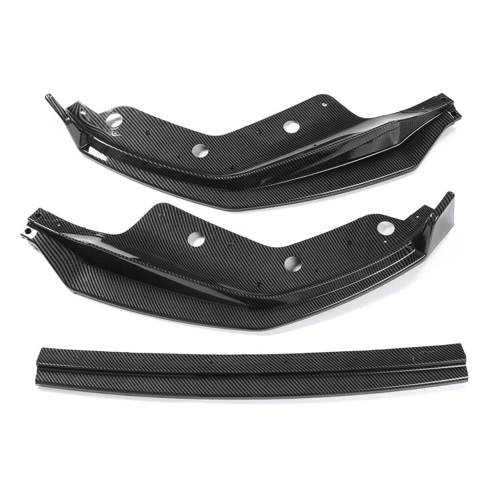 Carbon Fiber Look Front Bumper Lip Spoiler Splitter Cover Trim Body Kit 3Pcs 9078193208467