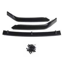 3Pcs Matte Black Front Bumper Lip Body Kit Spoiler