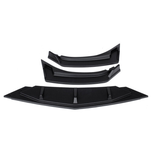3Pcs Matte Black Car Front Bumper Splitter Lip Diffuser Body Kit Spoiler Guard Protection 2