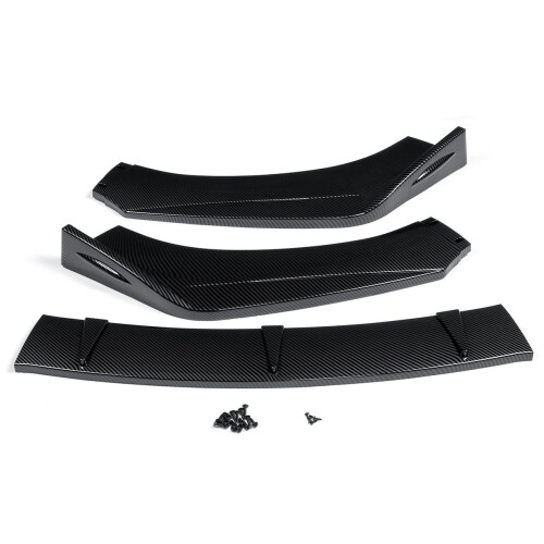 3PCS Carbon Fiber Style Front Bumper Spoiler Lip Cover Trim Protector 2
