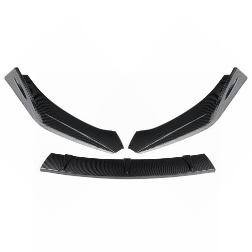 3PCS Carbon Fiber Style Front Bumper Spoiler Lip Cover Trim Protector 1