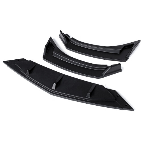 3Pcs Matte Black Car Front Bumper Splitter Lip Diffuser Body Kit Spoiler Guard Protection