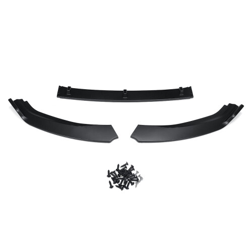 3pcs Front Bumper Chin Lip Body Kit Spoiler Splitter Trim Matte Black 2