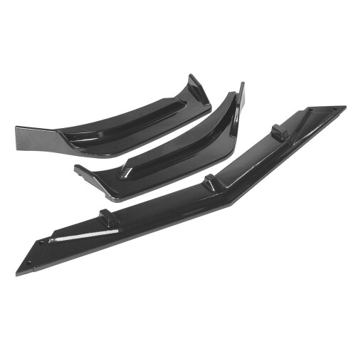 3Pcs Carbon Fiber Look Front Bumper Lip Spoiler 1