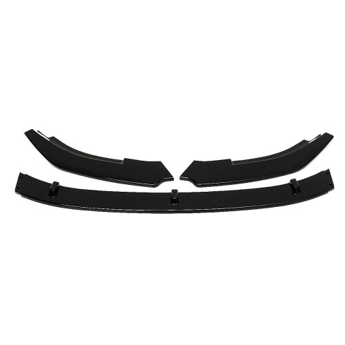 3PCS Glossy Black Front Bumper Lip Spoiler Splitter Cover Trim Body Kit