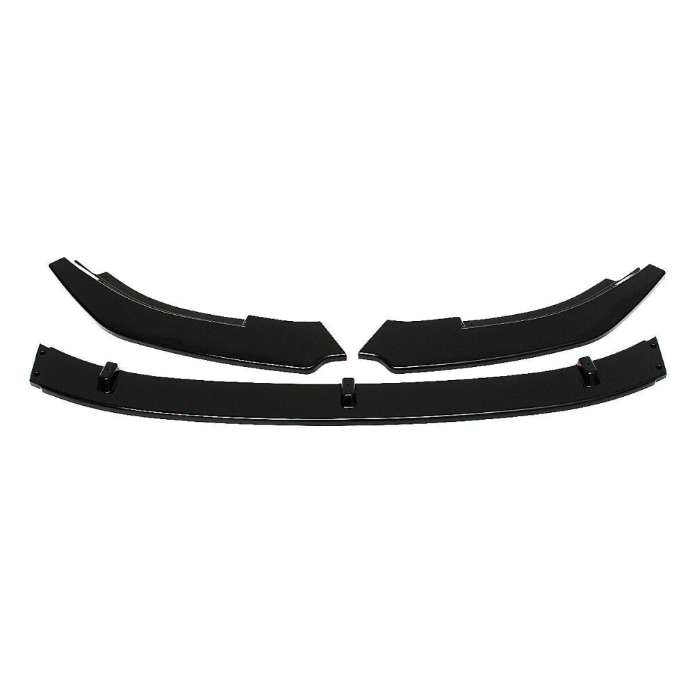 3Pcs Glossy Front Bumper Lip Spoiler Splitter Cover Trim Body Kit Black 9078193209105