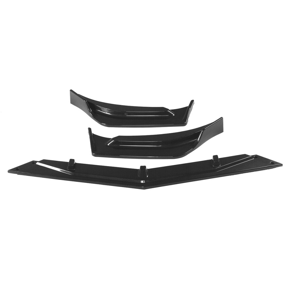 3Pcs Carbon Fiber Look Front Bumper Lip Spoiler 9078193209198