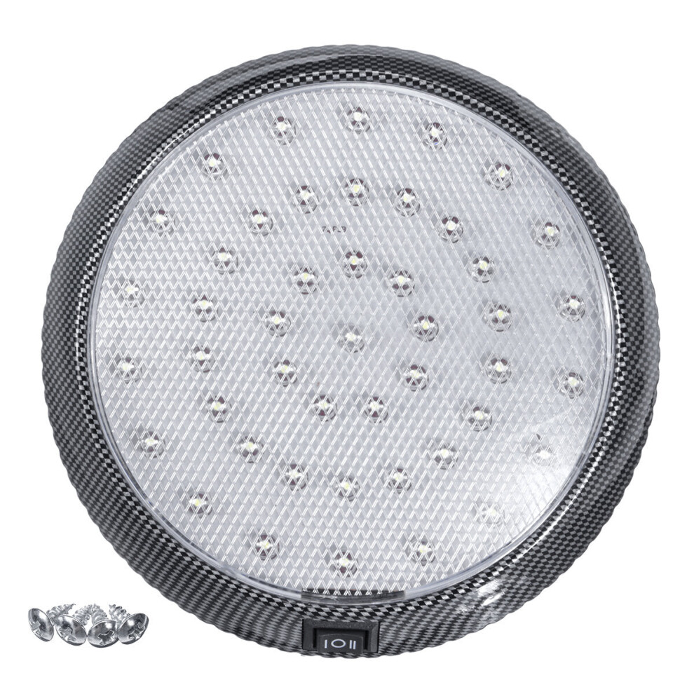 (Carbon Fiber) 12V 46 Led Roof Lights Reading Lamp With Switch For Camper Caravan/Rv Motorhome Boat 4250937583565