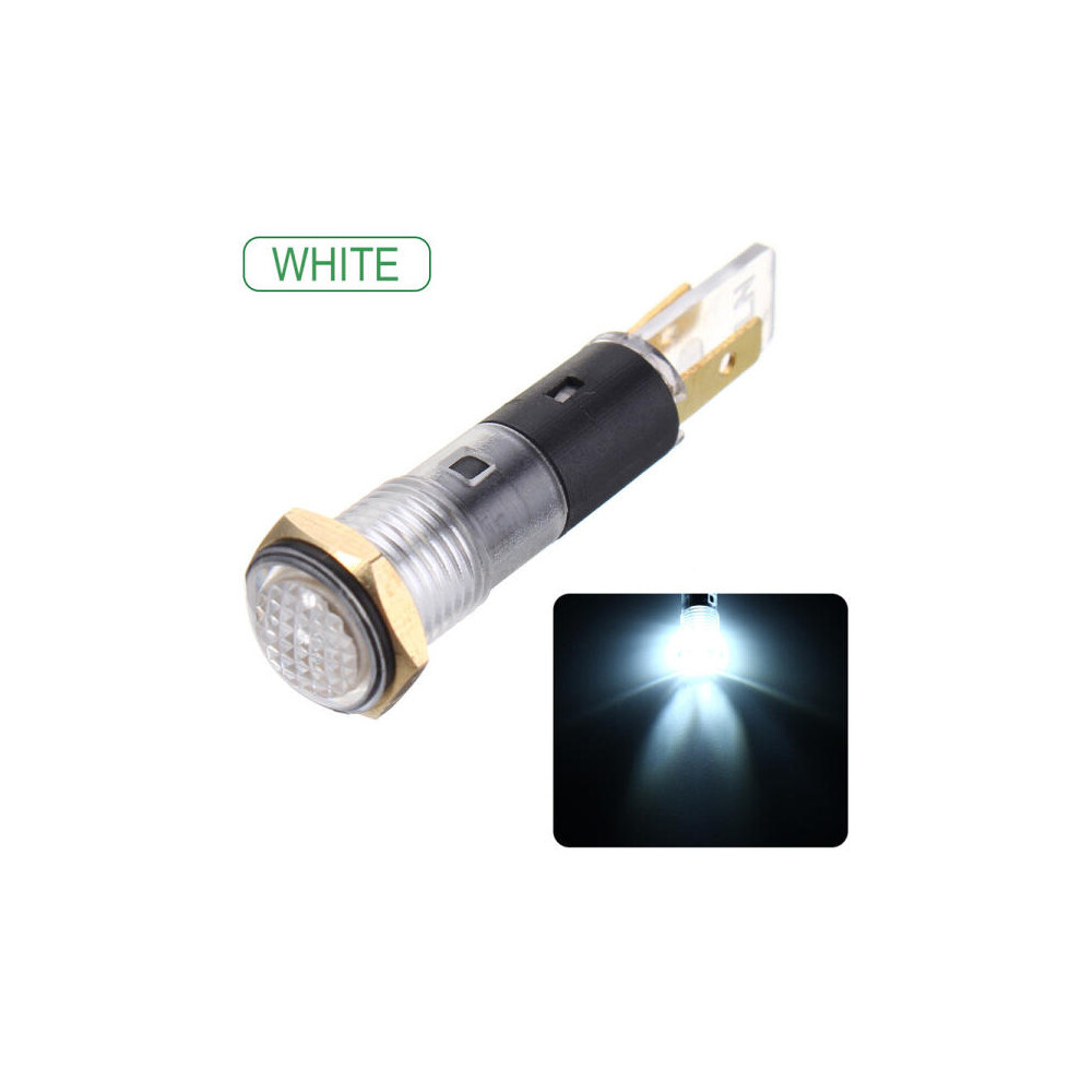 () Dc 12V 8Mm Led Indicator Car Boat Pilot Dash Dashboard Panel Warning Lamp White/Light 4250937578981