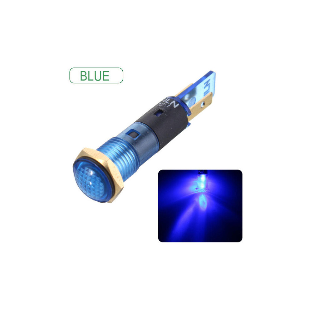 () Dc 12V 8Mm Led Indicator Car Boat Pilot Dash Dashboard Panel Warning Lamp Blue/Light 4250937578950
