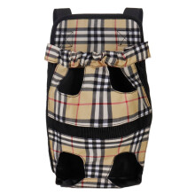 (Yellow grid L) Mesh Canvas Pet Dog Carrier Pet Backapck Breathable Camouflag Pet Bags