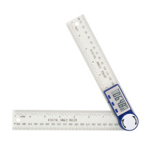 (White) 2 In 1 Protractor Angle Measuring Tool Fit For Woodworking Construction