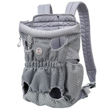 (Gray, M) Pet Backpack for Going Out Adjustable Size Extra Padded Foam And Strap Special Design Round Foam to Relieve Pressure