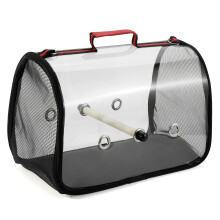 (Red) Outdoor Bird Shoulder Bags Portable Parrot Carry Cage Pet Breathable Space Pet Carrier Bag