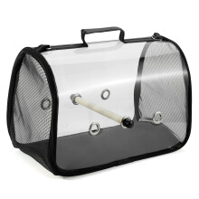 (Black) Outdoor Bird Shoulder Bags Portable Parrot Carry Cage Pet Breathable Space Pet Carrier Bag
