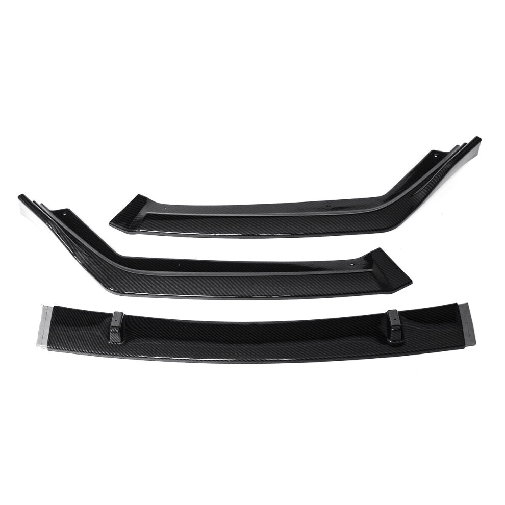 3Pcs Carbon Fiber Look Front Bumper Lip Body Kit Spoiler 9078193209228