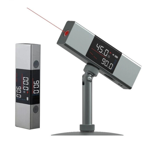 (With Bracket) 2 In 1 Dual Laser Protractor Digital Level Ruler Rechargeable 360 Arbitrary Angle Cast Line Measurement 1